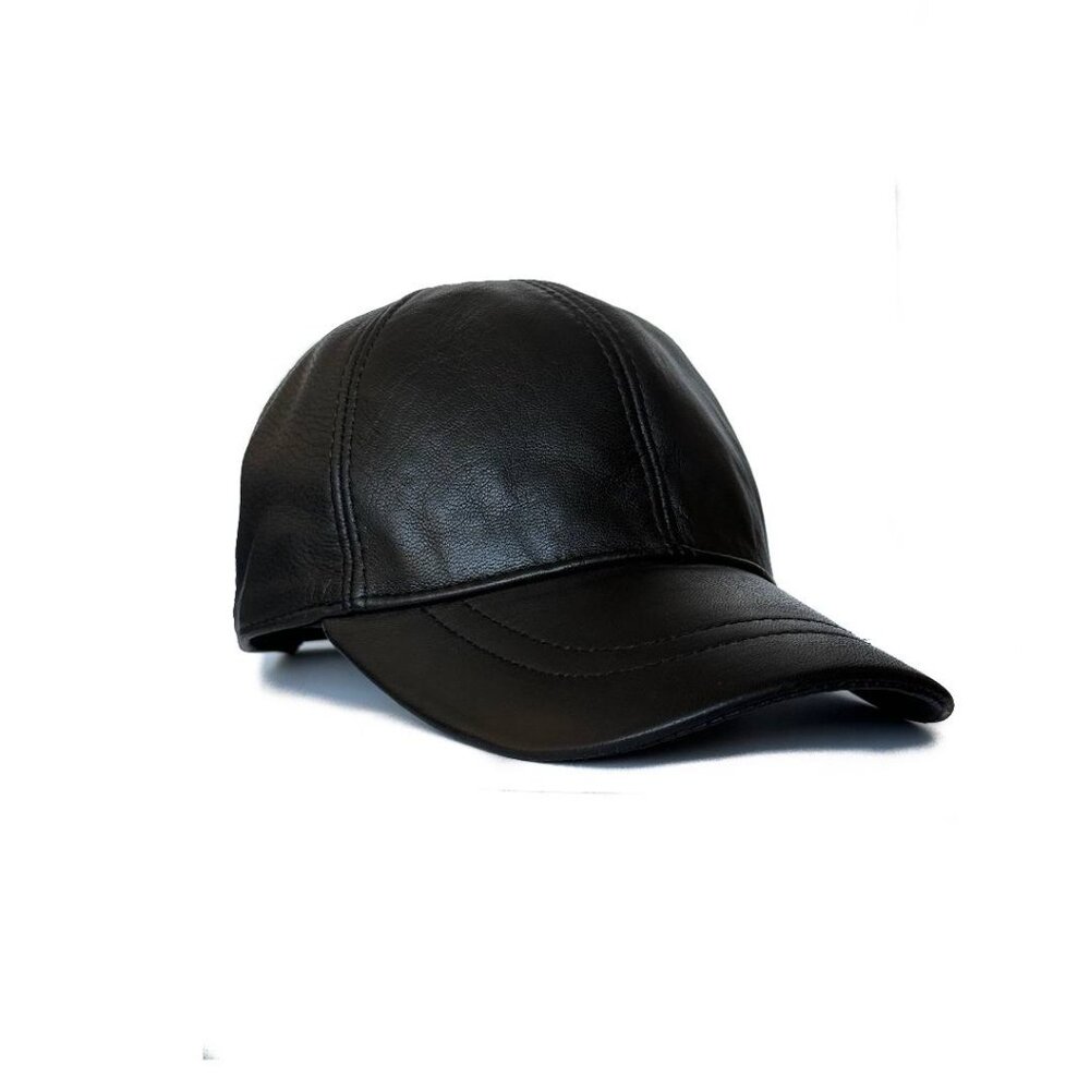 Genuine Lambskin Leather Baseball Cap – Premium Adjustable Hat - Picture 4 of 7